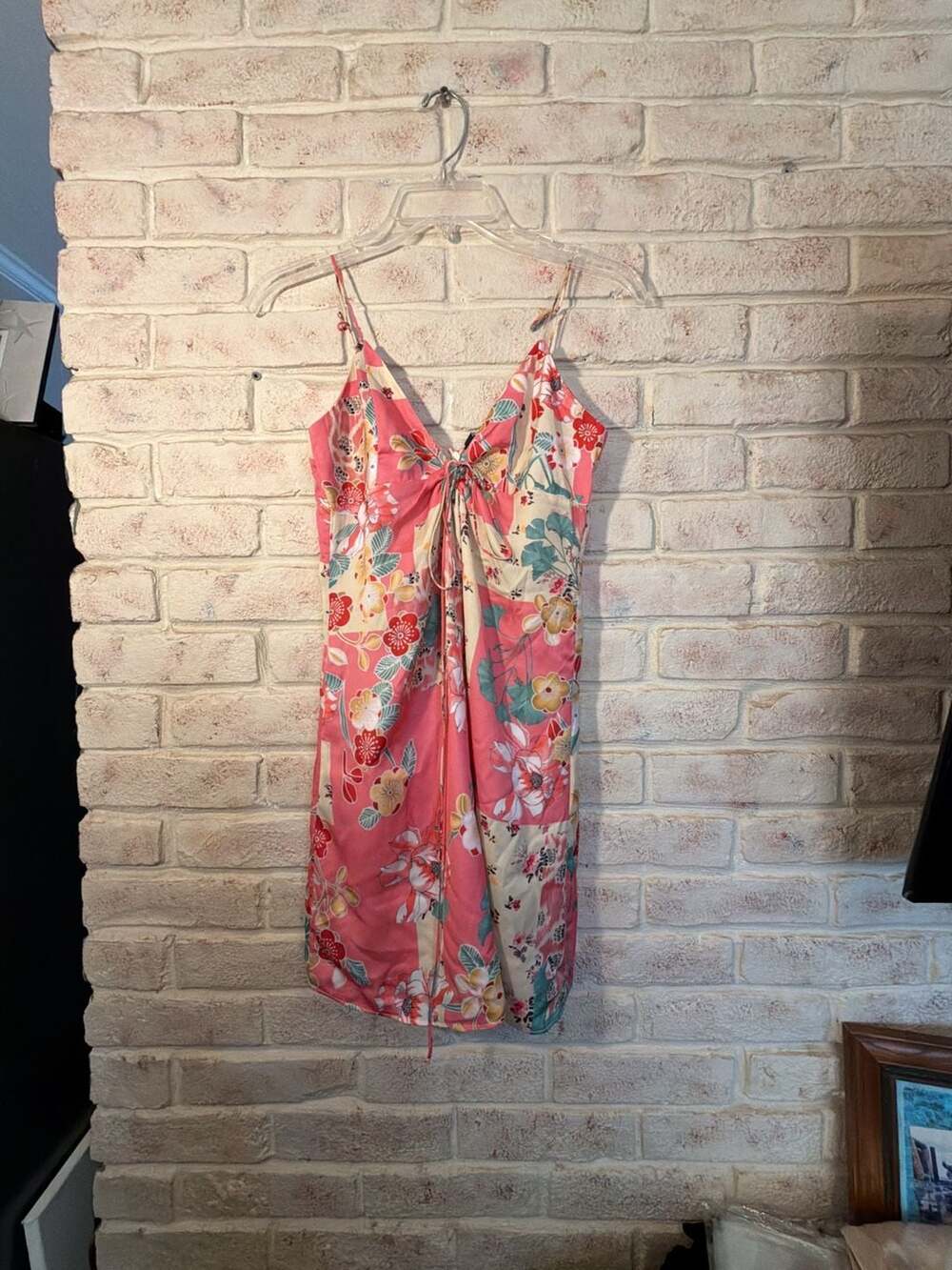 Zara Floral Print Satin Mini Dress Size S